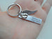 Forever in My Heart Engraved Steel Rectangle Tag Keychain with Baby Feet & Wing Charm, Memorial Keychain