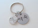 Pinky Promise Charm Keychain With Engraved Disc "Promise" in Korean (Hangul); Couple Keychain