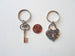 Large Key and Heart Lock Keychain Set - You've Got The Key To My Heart; Couples Keychain Set