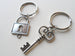 Square Lock and Key Keychain Set