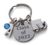 Custom Graduation Class of 2023 Disc Keychain with Graduation Cap Charm, Personalized Graduate Keychain, Gift for Graduate