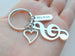 Treble Clef, Believe, & Heart Charm Keychain, Musician Keychain, Music Teacher, School Staff, or Volunteer