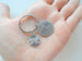 Pinky Promise Charm Keychain With Engraved Disc "Promise" in Korean (Hangul); Couple Keychain