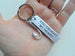 Aluminum Tag Keychain Engraved with "You Caught My Heart" and Fish Hook Charm Keychain, Engraved Aluminum Tag; Engraved Couples Keychain
