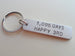 3 Year Anniversary Gift • Aluminum Tag Keychain Hand Stamped w/ "1,095 Days, Happy 3rd" by Jewelry Everyday