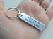 Aluminum Tag Keychain Engraved with "730 Days, Happy 2nd"; 2 Year Anniversary Couples Keychain