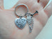 Custom Dog Memorial Keychain • Always in My Heart Keychain with Bone Charm and Wing Charm | JE