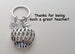 Apple Keychain for Teachers with Engraved "Thank You" Tag.