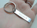 Army Keychain, "Hooah" Hand Stamped on Stainless Steel Keychain Tag