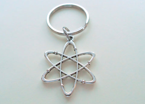 Atom Charm Keychain, Science & Physics Keychain