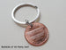 2006 Penny Keychain with Engraved Heart Around Year; 16 Year Anniversary, Couples Keychain
