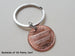 Clover Charm Layered Over 2000 Penny Keychain; 25 Year Anniversary Gift, Birthday Gift, Couples Keychain