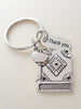 Book & Apple Keychain for Teachers with Special "Thank you" Message tag.