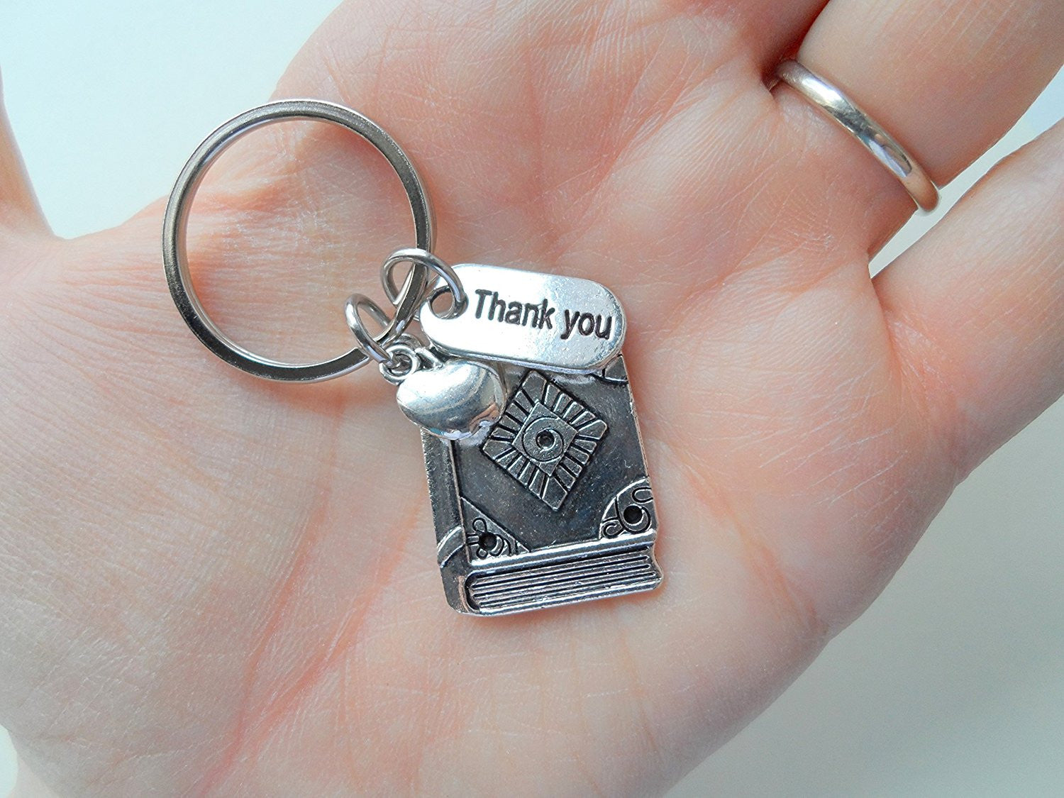 JewelryEveryday Volunteer Appreciation Gifts | Thank You Silver Clock Keychain by JE Silver 50+