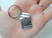 Book & Apple Keychain for Teachers with Special "Thank you" Message tag.