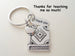 Book & Apple Keychain for Teachers with Special "Thank you" Message tag.