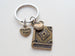 Apple & Book Charm Keychain for Teachers in Bronze with "Thank You" Tag