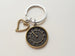 Bronze Clock Keychain With Heart Charm - I Still Love Being With You After All This Time; Couples Keychain