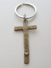 Bronze Cross Keychain with Words Believe and Faith, Religious Keychain