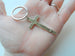 Bronze Cross Keychain with Words Believe and Faith, Religious Keychain