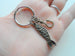 Bronze Fish Charm and Hook Charm Keychain - You Are A Great Catch; Couples Keychain