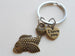Bronze Fish Keychain, Fish Charm with "I Love You" Heart Charm - You Are A Great Catch; Couples Keychain