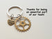Bronze Gear Keychain Appreciation Gift - Thanks for Being an Essential Part of Our Team