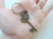 Bronze Key Charm Keychain with "I Love You" Heart Charm - You've Got the Key to My Heart; Couples Keychain