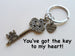 Bronze Key Charm Keychain with "I Love You" Heart Charm - You've Got the Key to My Heart; Couples Keychain