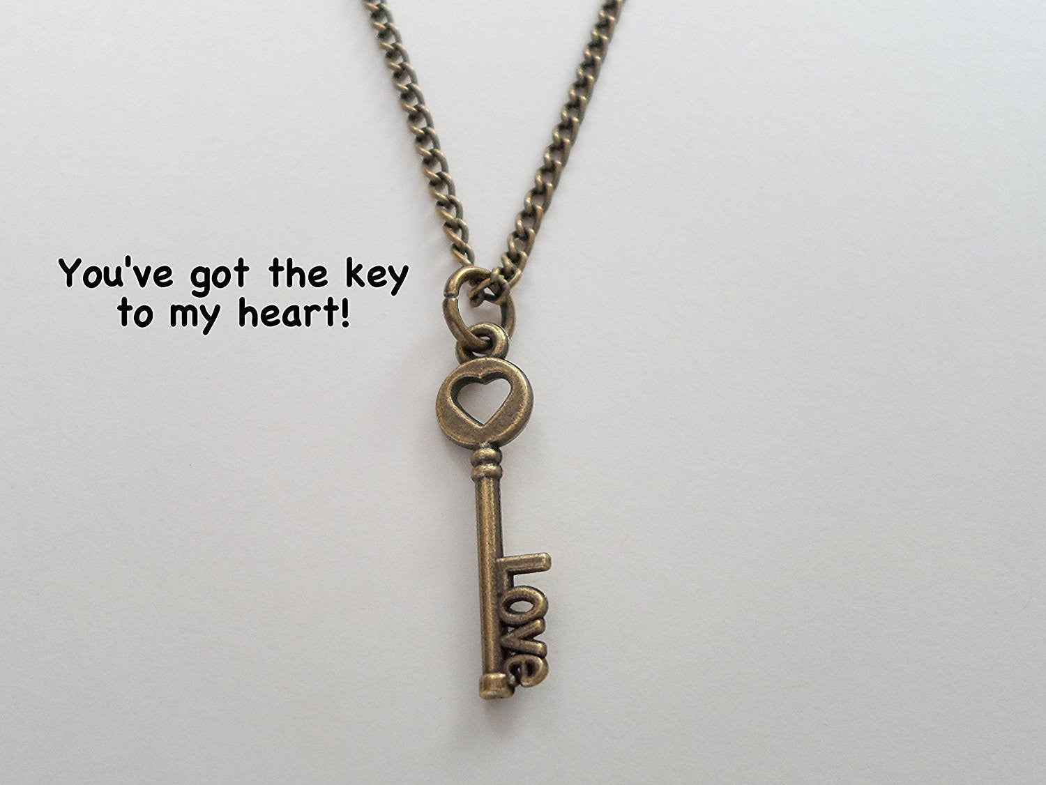 Key to my shop heart necklace