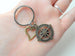 Bronze Open Metal Compass Keychain with Heart Charm - I'd Be Lost Without You