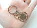 Bronze Sun Compass Keychain with Heart Charm - I'd Be Lost Without You; Couples Keychain