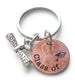 Class of 2023 Engraved Good Luck Penny Keychain with Graduate Scroll Charm, Graduation Keychain