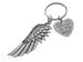 Wing Charm Keychain with "You Are Always in My Heart" Charm, Memorial Keychain