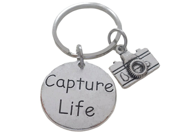 Capture Life Disc Charm with Camera Charm Keychain - Encouragement Gift