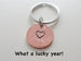 Centered Heart Stamped on 2014 Penny Keychain; 8 Year Anniversary Gift