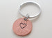 Centered Heart Stamped on 2015 Penny Keychain; 10 Year Anniversary Gift