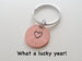 Centered Heart Stamped on 2015 Penny Keychain; 10 Year Anniversary Gift