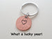Centered Heart Stamped on 2015 Penny Keychain; 7 Year Anniversary Gift