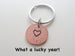 Centered Heart Stamped on 2016 Penny Keychain; 6 Year Anniversary Gift