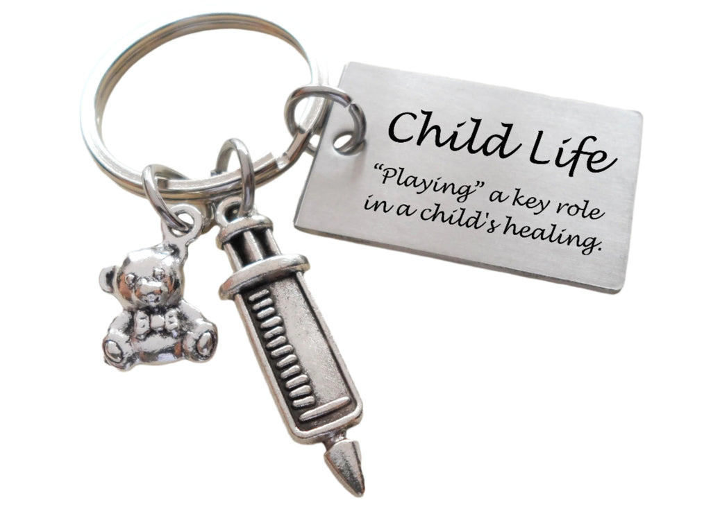 Child Life Specialist Gift Keychain, Engraved Tag & Toys Charms Keychain, Pediatric Health Care Keychain, Teacher Gift, Thank you Gift