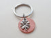 Clover Charm Layered Over 2018 US One Cent Penny Keychain; 7 Year Anniversary Gift, Couples Keychain