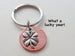 Clover Charm Layered Over 2018 US One Cent Penny Keychain; 6-year Anniversary Gift, Couples Keychain