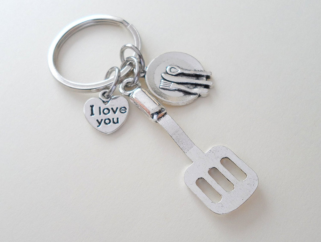 Cooking Keychain Gift, Cooking Utensil Charms - My Mom is the Best Cook