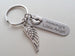 Mommy's Little Angel Engraved Keychain, Baby Memorial Keychain, Wing Charm and Baby Feet Charm
