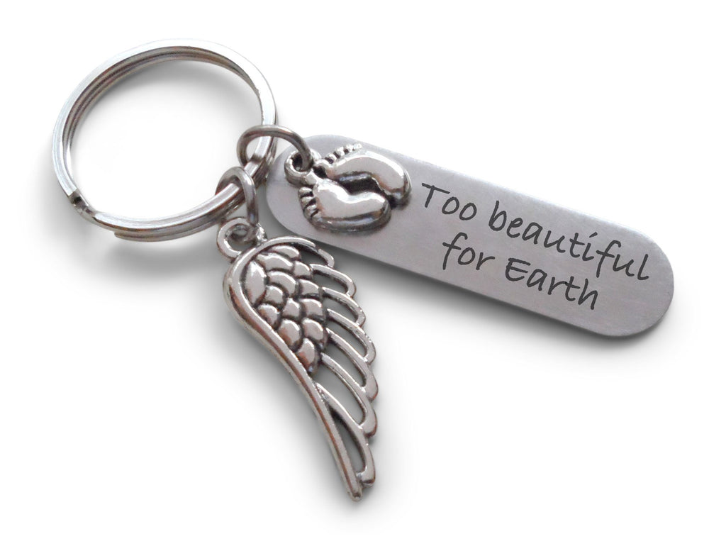 Baby Memorial Charm Keychain, Infant Loss Gift, Miscarriage Stillborn, Memorial Keychain