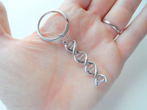 DNA Molecule Double Helix Keychain, Science Keychain