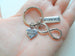 Infinity Symbol Keychain with "For Keeps" Heart & Forever Tag Charm; Couples Keychain