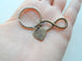 Bronze Infinity Symbol Charm With For Keeps Heart Charm Keychain - You and Me for Infinity