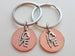 Double Keychain Set 2009 Penny Keychains with Love Charm; 16 Year Anniversary Gift, Couples Keychain
